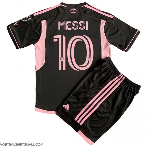 Inter Miami Lionel Messi #10 Babykleding Uitshirt Kinderen 2023-24 Korte Mouwen (+ korte broeken)